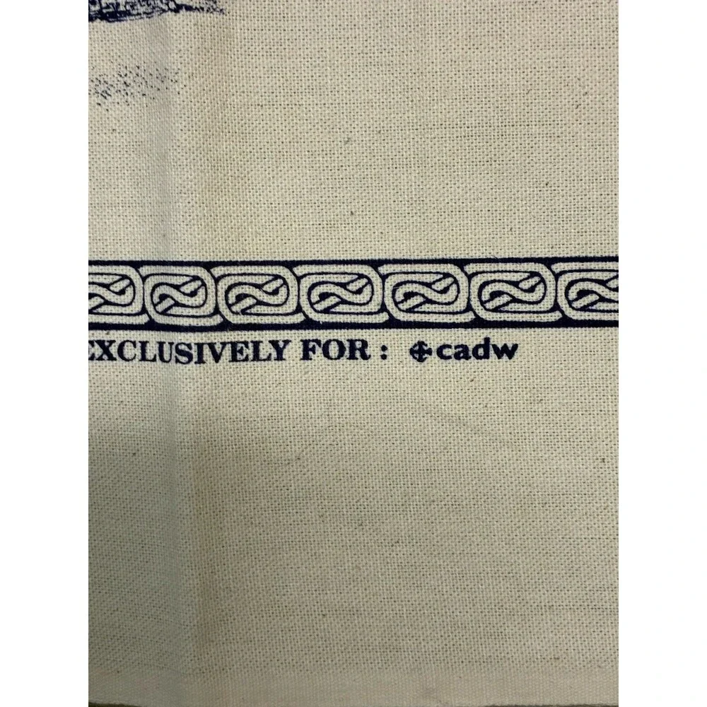 Cotton Tea Towel Souvenir Of “The Castles Of South Wales” Vintage